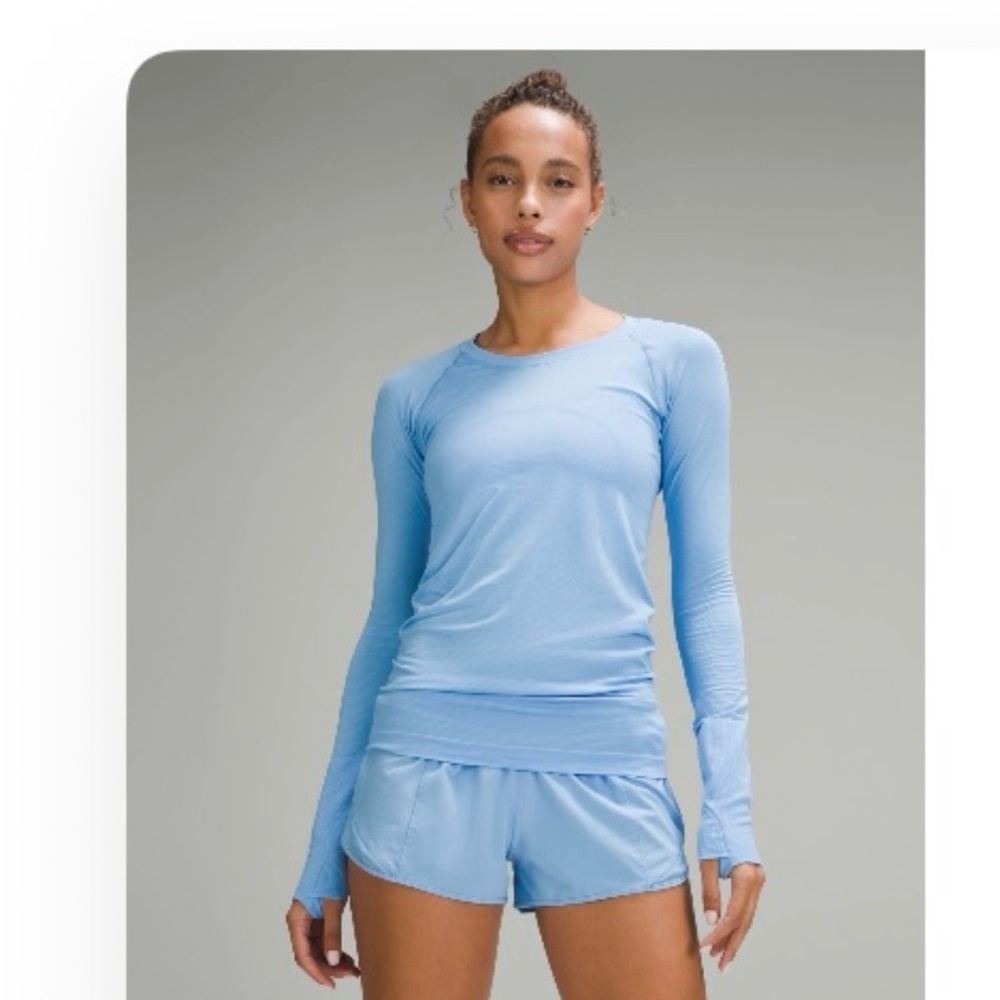 lululemon athletica Swiftly Tech Long Sleeve Shirt 2.0 Hip Length Aero Blue